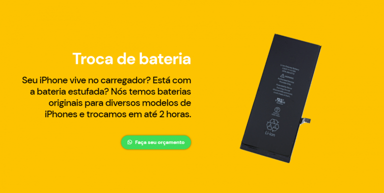 Valores para substituição da bateria Original do iPhone 12 mese de Garantia diretamente com a Total Infor